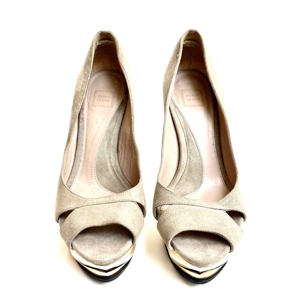 Herve Leger Geometric Platform Heels - Picture 9 of 10